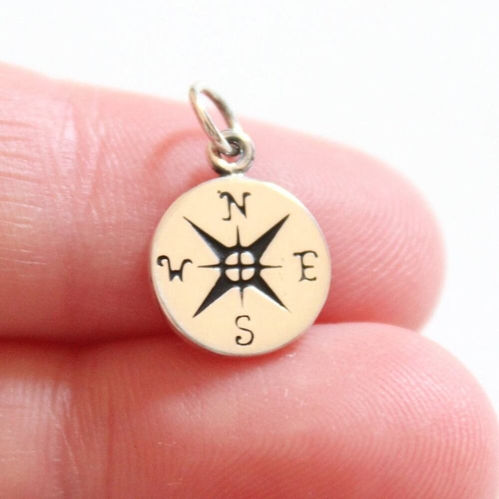 Sterling Silver Tiny Compass Charm - image 1